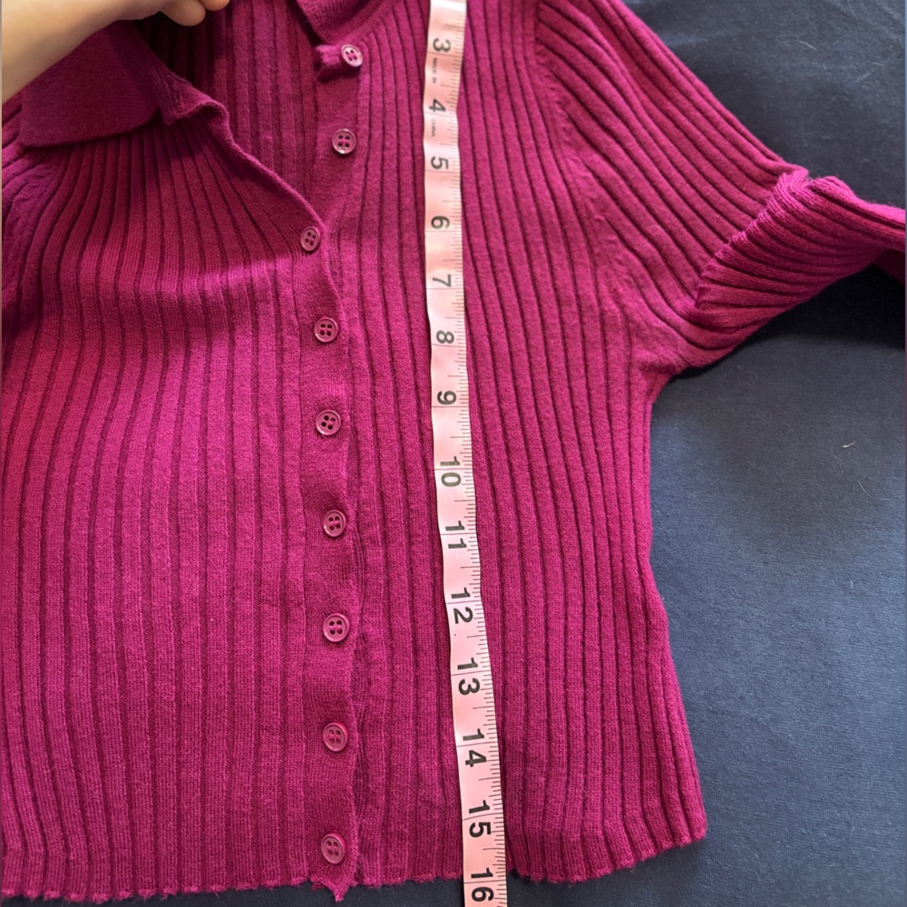 Urban Outfitters • magenta ribbed knit cardigan - Picture 7 of 7